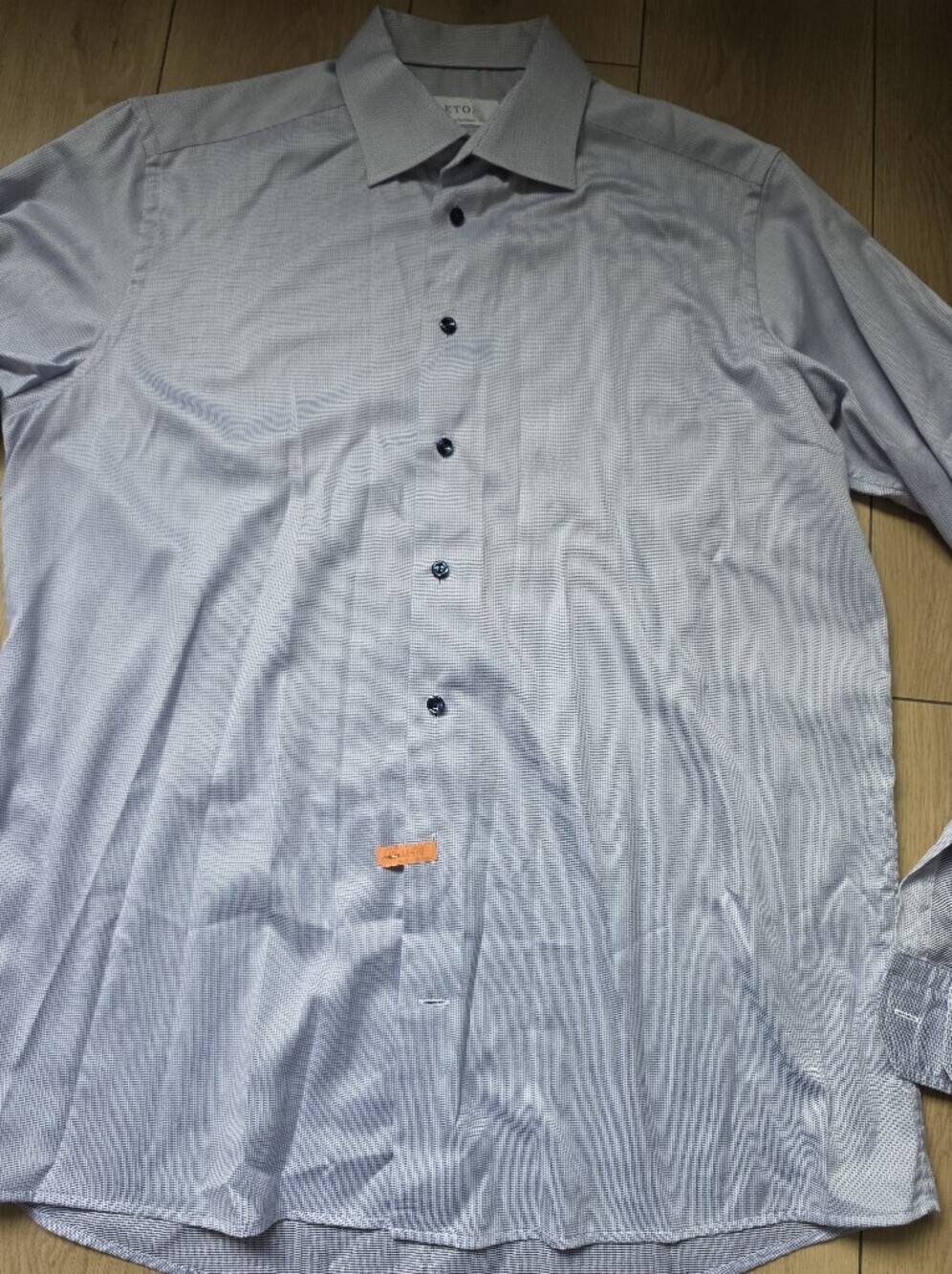 ETON Signature Twill Contemporary Fit Blue Dress Shirt Size 44 17.5